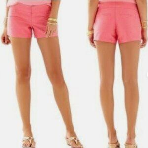 Lilly Pulitzer Flamingo Pink Jungle Leaf Jacquard Ellie Shorts